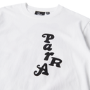 White t-shirt with black 'PARRA' logo on a white background