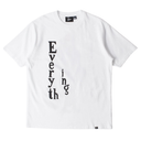 White t-shirt with black text 'Everything' on a white background