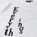 White t-shirt with black text 'Everything' on a white background