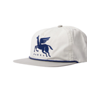 White cap with blue logo and 'PARRA' branding on a white background