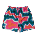 Colorful patterned shorts on a white background