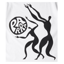 White t-shirt with black silhouette design and 'PARRA' logo.