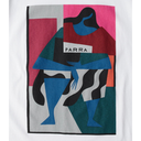 Fiber product with abstract design and 'Parra' branding on a white background