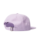 A light purple baseball cap shown from the back, featuring an adjustable strap with a silver metal buckle, on a solid white background.