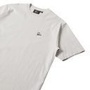 Light gray t-shirt with a small logo on a white background