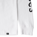 White shorts with a black logo on a white background