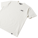 White t-shirt with a brand logo on a white background