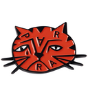 Parra Sad Cat Enamel Pin Orange