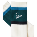 Parra Signature Striped Crew Socks Mallard Green