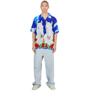 Pleasures S/S White Horse Camp Shirt Blue