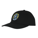 A black baseball cap featuring a circular embroidered Santa Cruz x Pokemon patch on the front.
