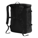 Black backpack on a white background