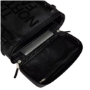 Black travel bag with a laptop compartment on a white background