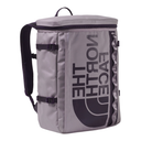 Gray backpack with branding on a white background