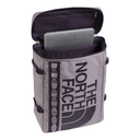 Gray backpack with 'The North Face' logo on a white background