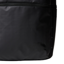Close-up of a black bag with a zipper on a white background