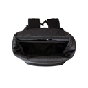 Black backpack on a white background