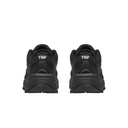 A pair of black chunky sneakers shown from the back, featuring the white text 'TNF' on the heel, set against a plain white background.