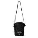 Black crossbody bag with The North Face logo on a white background
