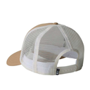 Beige and white trucker cap on a white background