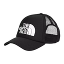 Black The North Face cap with white logo on a white background