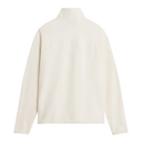 An off-white long-sleeve top with a mock neck collar, shown from the back on a solid white background.