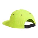 Neon green cap with a black strap on a white background