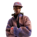 The North Face Unisex TNF Red Box Printed 1/2-Zip Fleece - Grounded Plum 1989 Catalogue Print