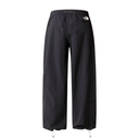 Black wide-leg pants with an elastic waistband and small white The North Face logo on the upper right hip, shown against a plain white background.