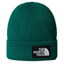The North Face TNF Logo Box Cuffed Beanie - Evergreen
