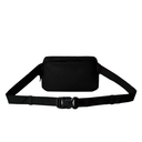 Black waist bag on a white background