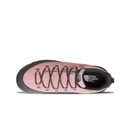 A single The North Face hiking shoe shown from a side profile view against a white background. The shoe features a dusty pink suede upper, black laces, a black toe cap, and a black heel pull tab with the brand logo.