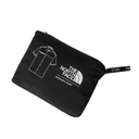 Black The North Face packable shirt bag on a white background