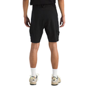 Person wearing black shorts on a white background