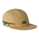 Beige cap with green embroidery on a white background