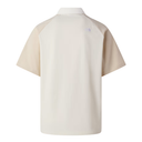 Beige and white shirt with short sleeves on a white background