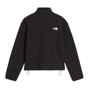 Black fleece half-zip jacket with a small white embroidered The North Face logo on the left chest, displayed against a solid white background.