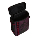 Black and red backpack with 'The North Face' branding on a white background