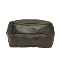 Green The North Face travel pack on a white background