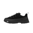 A single black low-top sneaker by The North Face, shown in a side profile view against a solid white background.