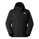 Black The North Face jacket with 
 brand logo on a light gray background