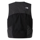 Black vest with checkered pattern on shoulders and The North Face logo on a white background