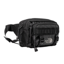 Black waist bag with The North Face logo on a white background