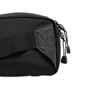 Black tactical pouch with zipper and branding on a white background