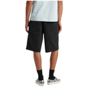 Person wearing black shorts on a white background