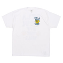 A white short-sleeve crewneck t-shirt by Vans, featuring a small graphic on the left chest with a yellow flower and blue text reading 'DE LA SOUL VANS'.
