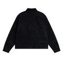 A black textured Vans jacket with a high collar, shown from the back against a plain white background.