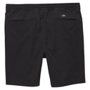 Black shorts with a visible brand logo on a white background