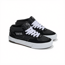A pair of black Vans skate Half Cab sneakers with white laces and white rubber soles, displayed on a clean white background.