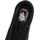 Close-up of a black Vans Pop Bass skateboard shoe showing the inner collar with the Vans logo and 'Pop Bass' text on a white background.